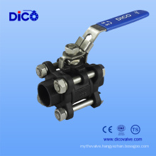 Socket Weld End Wcb 3PC Ball Valve with Locking Handle